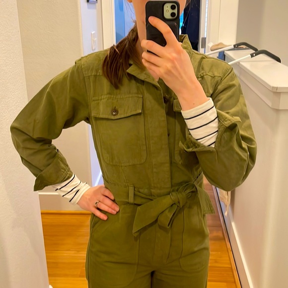 Alex Mill Pants - Alex Mill Mel Jumpsuit in Light Army green